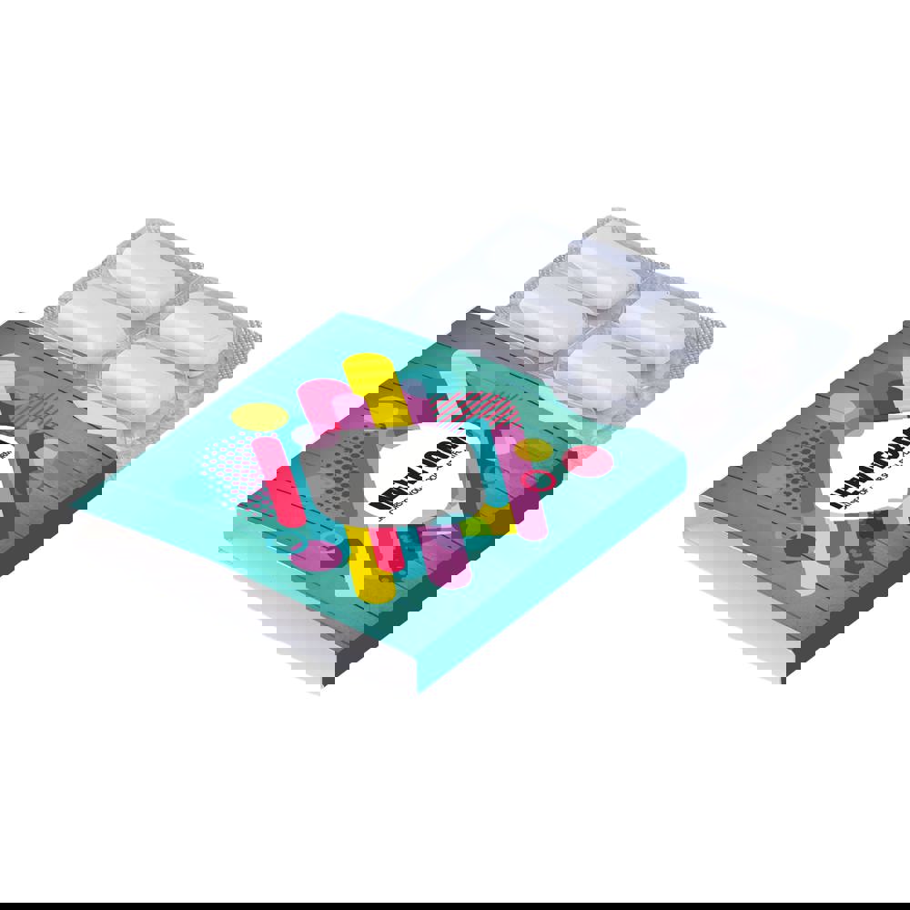 Blister mit 6 Kaugummi-Tabletten mit Xylitol